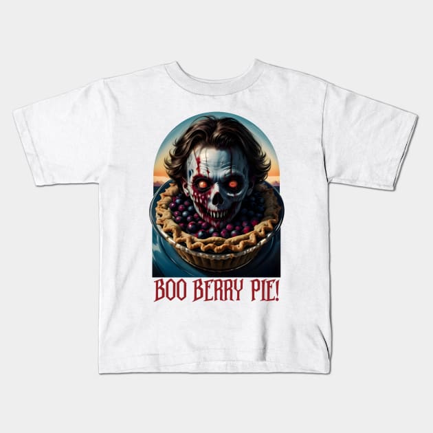 Boo Berry Pie Feast - Halloween Dessert Kids T-Shirt by Scared Side